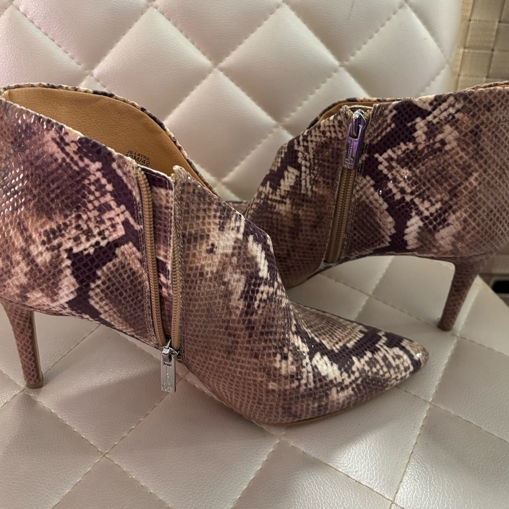 Jessica Simpson Brown Snake Print Heeled Boots